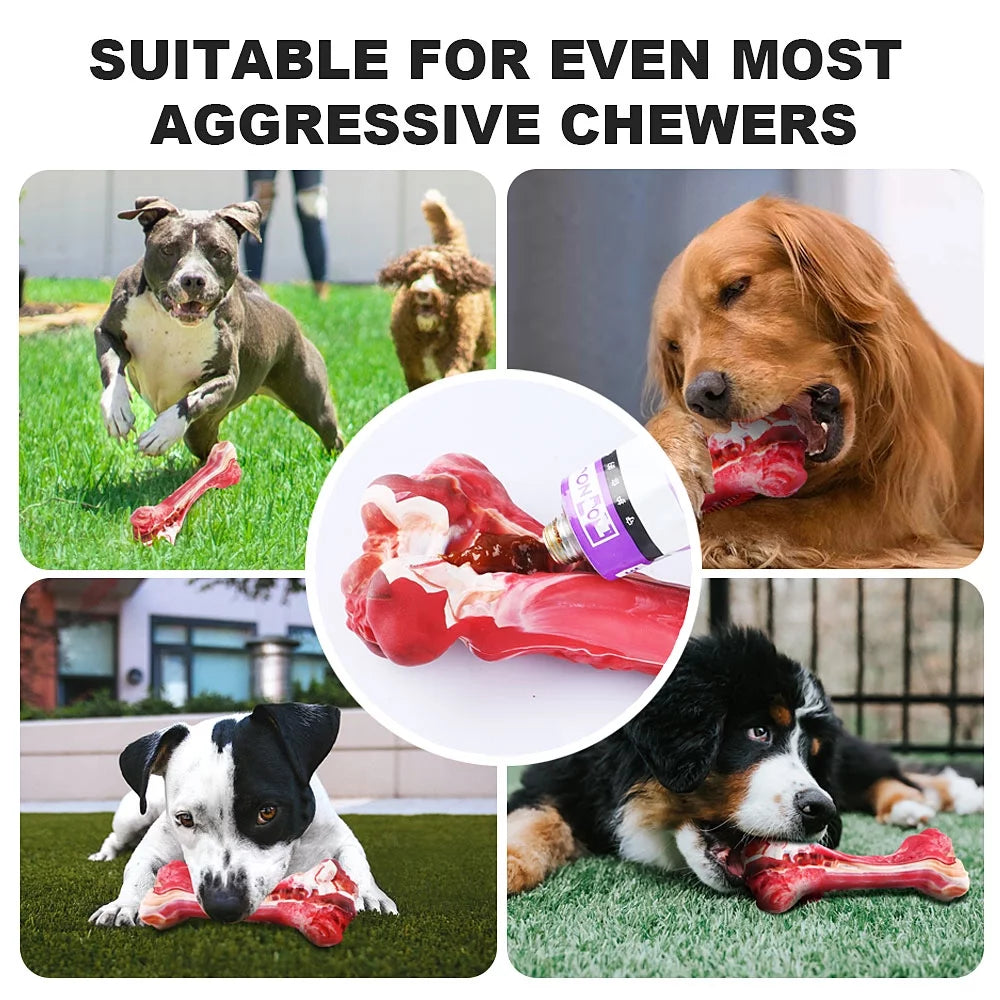 Dog Toys Indestructible Dog Chew Toys for Large Breed Aggressive Chewers Tough Dog Teething Toys for Pet Teeth Cleaning, Natural Rubber Interactive Dog Toys for Boredom