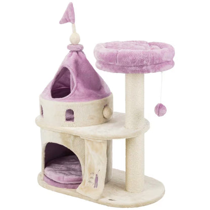 Beige/Purple My Kitty Darling Cat Castle