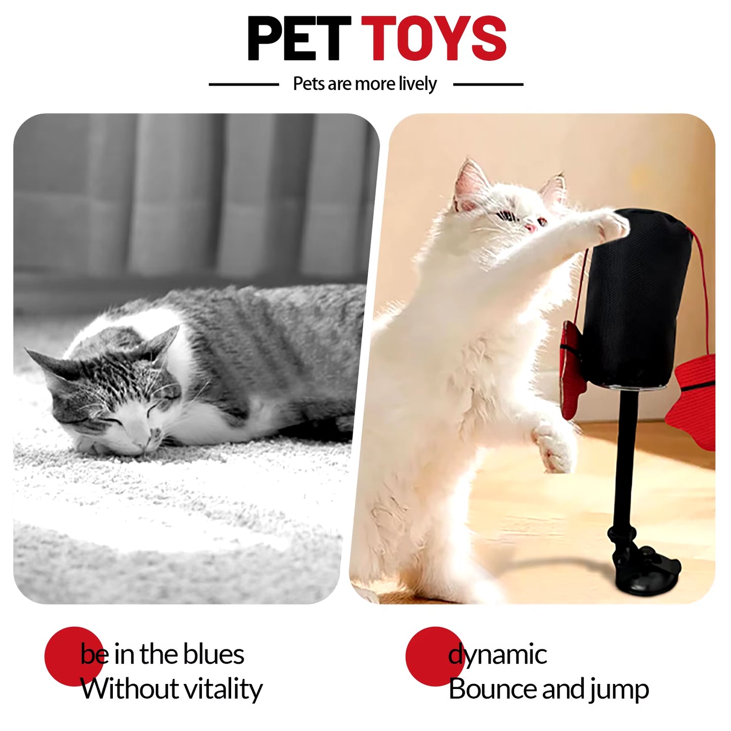 New Connects Punching Bag with Boxing Gloves Filled with Catnip Cat Boxing Toys